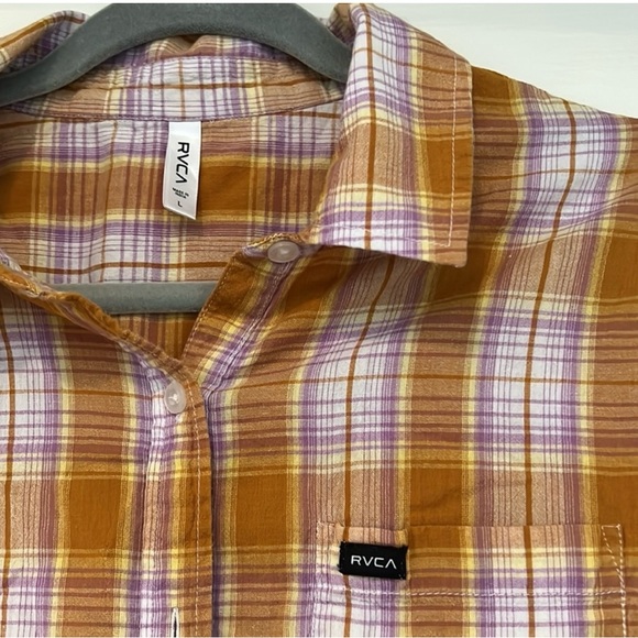 RVCA Woman’s Button Up Flannel Design Size L - Picture 5 of 11